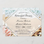 Invitation Summer Beach Starfish Dîner de répétition Mariage (Devant / Derrière)
