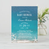 Invitation Summer Beach Starfish Luau Baby shower (Debout devant)