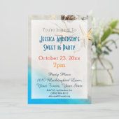 Invitation Summer Beach Starfish Tropical Sweet 16 Anniversai (Debout devant)