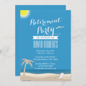 Invitation Summer Beach Thème de la fête de retraite Invitati (Devant / Derrière)