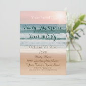 Invitation Summer Beach Thème Pink Sunset Sweet 16 Anniversai (Debout devant)