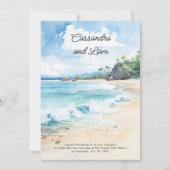 Invitation Summer Beach Watercolor Mariage & Détails Photo (Devant)