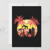 Invitation Summer Bike Surf Board Palm Summer Sunset 80s Palm (Dos)