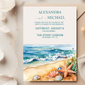 Invitation Summer Blue Beach Wedding