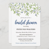 Invitation Summer Blueberry Foliage Nuptiale Douche Invitatio (Devant / Derrière)