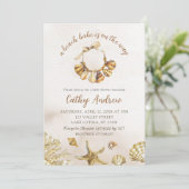 Invitation Summer Boho Beach Babe Baby shower (Debout devant)