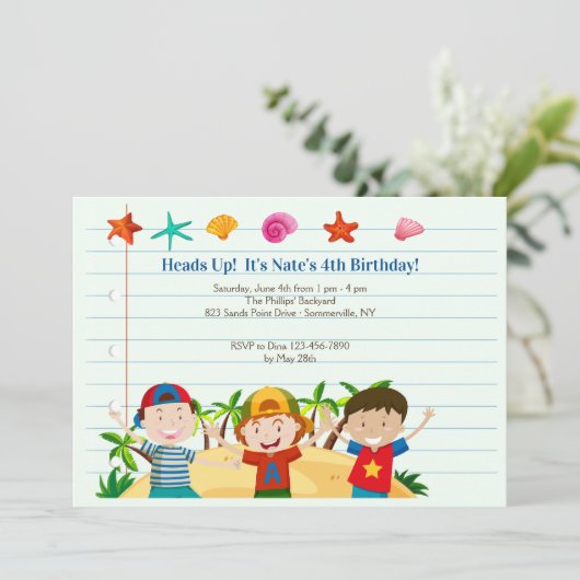 Invitation Summer Boys (Debout devant)