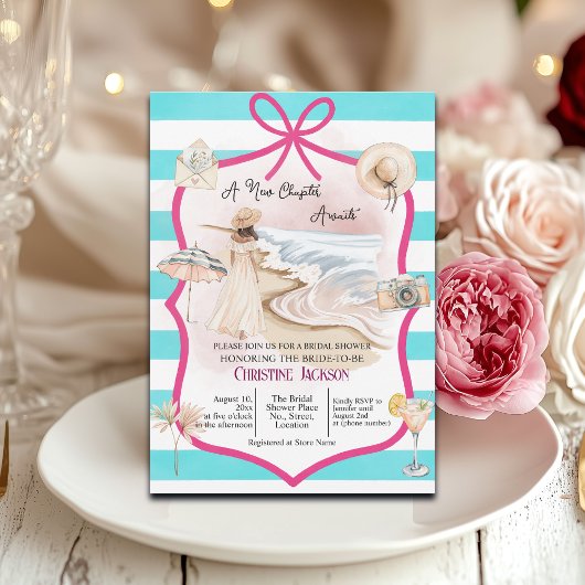 Invitation Summer Chic 'A New Chapter Awaits' Bridal Shower
