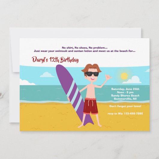 Invitation Summer Dude (Devant)