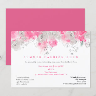 Invitation Summer Fashion Show Événement Flores rose gris