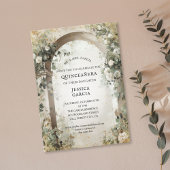 Invitation Summer Floral Arch Enchanted Garden Quinceañera