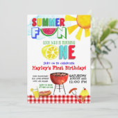 Invitation Summer Fun regarde qui tourne une fête (Debout devant)