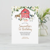 Invitation Summer Girl Floral Farm 1er anniversaire Invitatio (Debout devant)