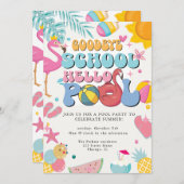 Invitation Summer Goodbye School Hello Pool Party moderne (Devant / Derrière)