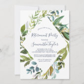 Invitation Summer Greenery Diamond Wreath Retraite Party (Devant)