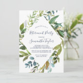 Invitation Summer Greenery Diamond Wreath Retraite Party (Debout devant)