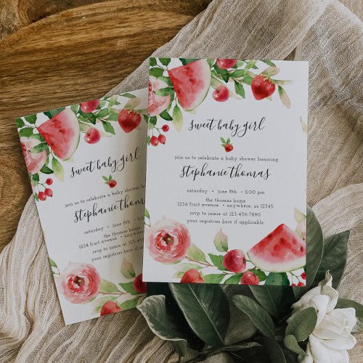 Invitation Summer Greenery Fruit Baby Shower