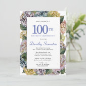 Invitation Summer Hydrangea 100e fête d'anniversaire (Debout devant)