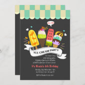Invitation Summer Ice Cream Party (Devant / Derrière)