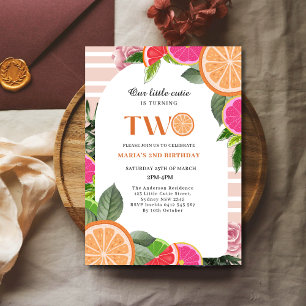Invitation Summer Little Cutie Orange Citrus 2e anniversaire
