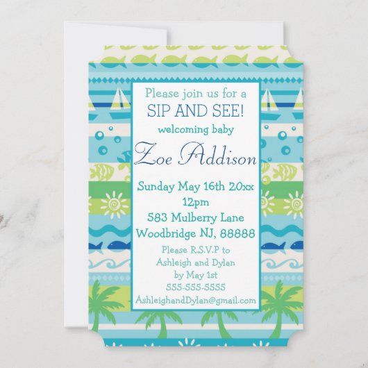 Invitation Summer Lovin' Nautical Baby Sip and See (Devant)