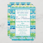 Invitation Summer Lovin' Nautical Baby Sip and See (Devant / Derrière)