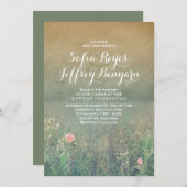 Invitation Summer Meadow Élégant et Mariage rêvé (Devant / Derrière)