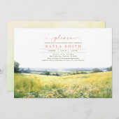 Invitation Summer Meadow et Fleur sauvage Boho Anniversaire (Devant / Derrière)