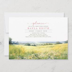 Invitation Summer Meadow et Fleur sauvage Boho Fête des marié