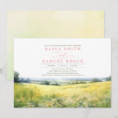 Invitation Summer Meadow et Fleur sauvage Engagement Party (Devant / Derrière)