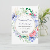 Invitation Summer Meadow Fleur sauvage élégant Fiançailles fl (Debout devant)