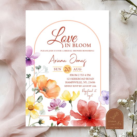 Invitation Summer Meadow Love in Bloom Fête des mariées