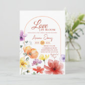 Invitation Summer Meadow Love in Bloom Fête des mariées (Debout devant)