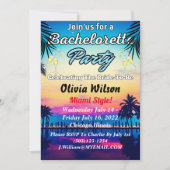 Invitation Summer Miami Weekend Beach Bachelorte Party (Devant)