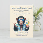Invitation Summer Monkey 50th Birthday Party Let's Get Wild  (Debout devant)