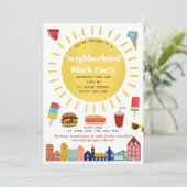 Invitation Summer Neighborhood Block Party (Debout devant)