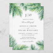 Invitation Summer Palm Botanique Tropical Destination Mariage (Devant / Derrière)