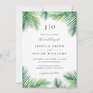 Invitation Summer Palm Botanique Tropical Destination Mariage