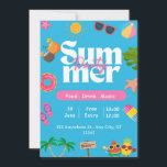 Invitation Summer Party Beach<br><div class="desc">summer party invitation,  beach themed summer party invitation,  palm tree,  summer color</div>