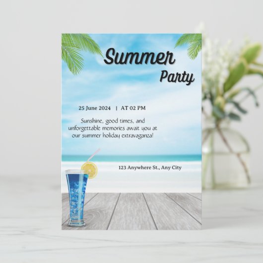 Invitation Summer Party Beach (Debout devant)