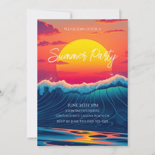 Invitation Summer Party-Sunset Beach (Devant)