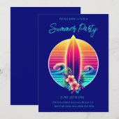 Invitation Summer Party-Sunset Surfboard Paradise - (Devant / Derrière)