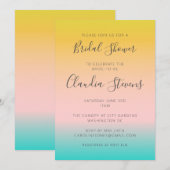 Invitation Summer Pastel Ombre Sunset Fête des mariées tropic (Devant / Derrière)