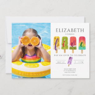 Invitation Summer Photo popsicle glaces fête d'anniversaire