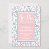 Invitation Summer Pink Blue He She She Gender Revevevela Part (Devant)