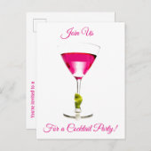 Invitation Summer Pink Cocktail Party (Devant / Derrière)