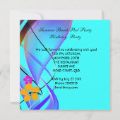 Invitation Summer Pink Turquoise Beach Cocktail Party (Dos)