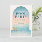 Invitation Summer Pool Party 30th Birthday (Debout devant)