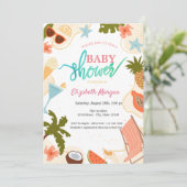 Invitation  Summer Pool Party Baby Shower  (Debout devant)