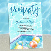 Invitation Summer Pool Party Beach Ball Sweet 16 Anniversaire